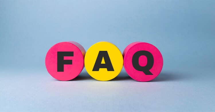 18 Ways to Write Better Blog Posts That Readers Will Finish 12 Three colorful cylindrical blocks—two pink and one yellow—display the letters "F", "A", and "Q" against a light blue background. This bright, simple visual highlights the importance of addressing frequently asked questions, a useful strategy for creating better blog posts that meet reader needs.
