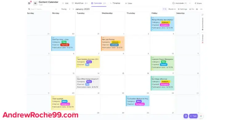 Content Marketing 101 Content Calendar