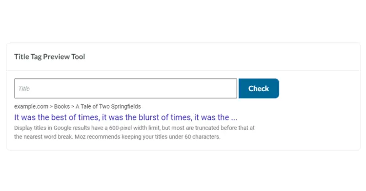 Moz Preview Tool