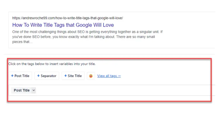 All-In-One SEO Title Tag