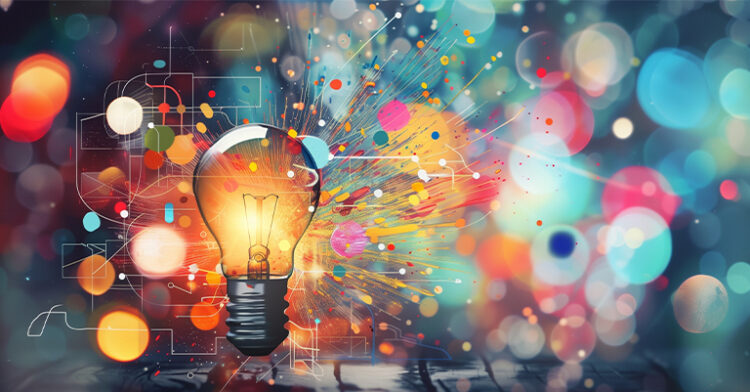 Social Commerce 101: How to Sell on Social Media 6 Light bulb with colorful abstract elements, symbolizing creativity, innovation, and ideas.